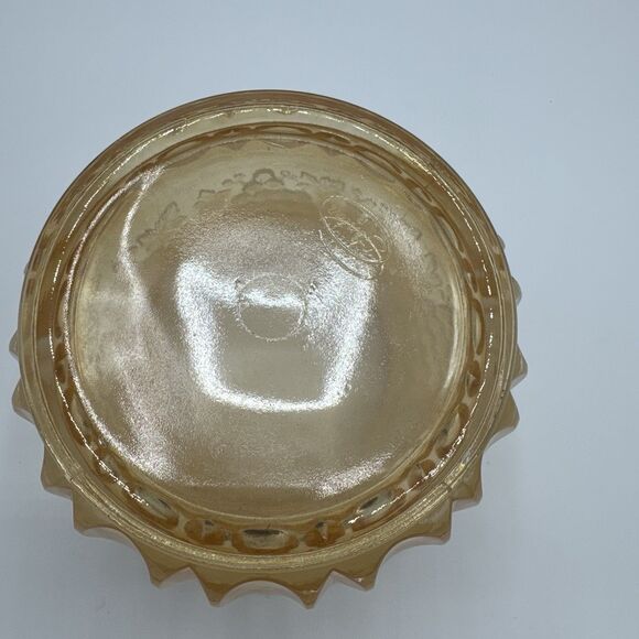 Fenton Glass Peach Opalescent Grape & Cable Spittoon - Picture 3 of 7